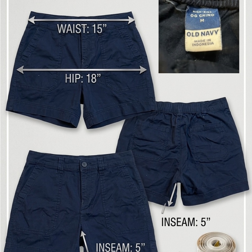 Old Navy OG  High-Rise Shorts Navy Blue Size M